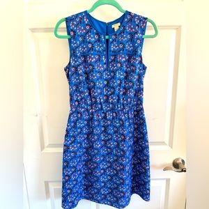 J. Crew Size 2 floral blue dress with lining
